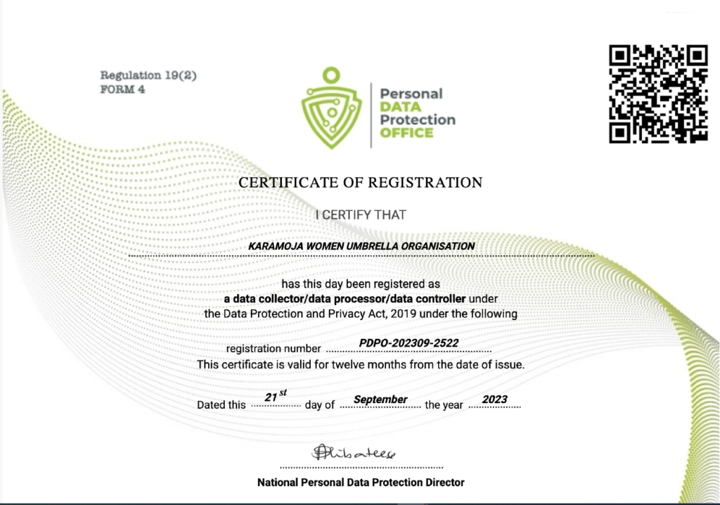 Personal Data Protection Certificate